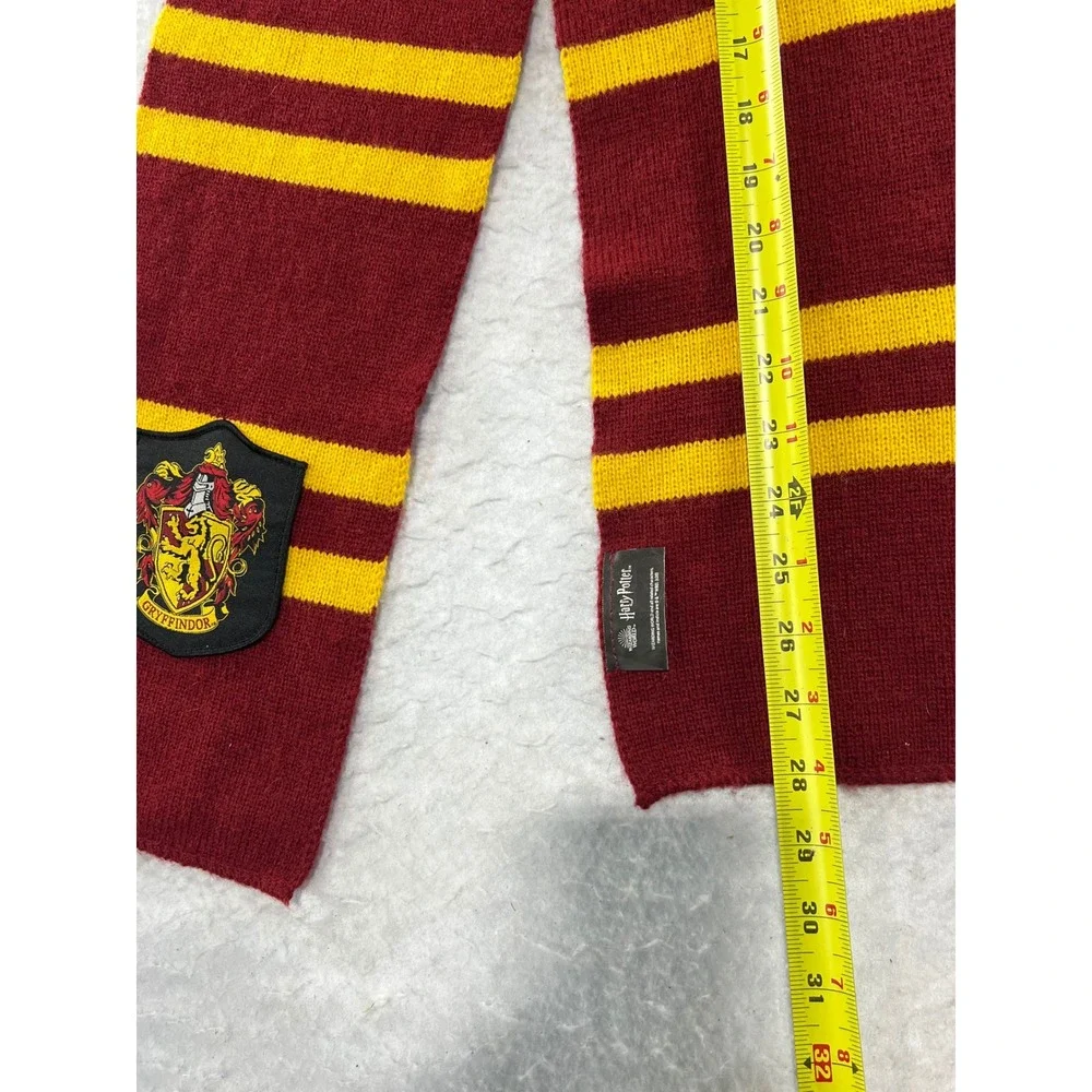 Harry Potter Gryffindor Scarf Burgundy Gold Striped Knit House Crest Accessory